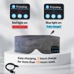 SYPVRY Soft Sleep Eye Mask with Bluetooth Wireless Headphones, Adjustable Bluetooth Eye Mask for Sleeping Meditation Insomnia Travel, Grey