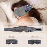 SYPVRY Soft Sleep Eye Mask with Bluetooth Wireless Headphones, Adjustable Bluetooth Eye Mask for Sleeping Meditation Insomnia Travel, Grey