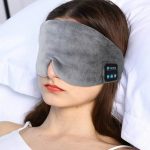 SYPVRY Soft Sleep Eye Mask with Bluetooth Wireless Headphones, Adjustable Bluetooth Eye Mask for Sleeping Meditation Insomnia Travel, Grey