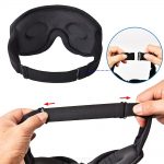 SYPVRY Luxury Sleep Eye Mask Adjustable 3D Eye Cover for Women Men Blackout Mask for Travel Airplane Office Home Use, Blue