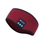 SYPVRY Sleep Headphones Bluetooth Headband, Warm Wireless Sports Headband with Thin Speaker, Side Sleepers Headphones Headband for Women Men, Red