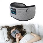 SYPVRY Blackout Eye Mask with Bluetooth Headphones, Wireless Music Eye Mask for Men Women Sleep Travel, Grey