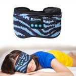 SYPVRY Blackout Eye Mask with Bluetooth Headphones, Wireless Music Eye Mask for Men Women Sleep Travel, Blue
