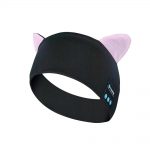 SYPVRY Kids Wireless Sleep Headphones Bluetooth Headband Breathable Headband for Study Sleep Sport Girls Boy Cute Cat Headband