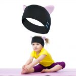 SYPVRY Kids Wireless Sleep Headphones Bluetooth Headband Breathable Headband for Study Sleep Sport Girls Boy Cute Cat Headband