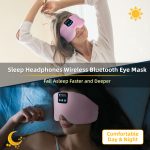 SYPVRY Soft Sleep Eye Mask Bluetooth Wireless Headphones, Adjustable Music Eye Mask Silk for Sleeping Meditation Insomnia Travel