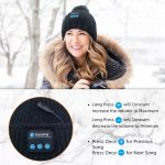SYPVRY Beanie Hat Bluetooth Wireless Headphones, Bluetooth Knitted Beanie Faux Fur Hat Pom Detachable Ball Cap for Women Men Boys Girls