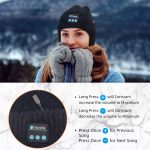 SYPVRY Bluetooth Beanie Hat Wireless Headphone, Men Women Winter Knit Hat with Ear Flaps Music Speaker Hat Outdoor Walking Cap