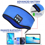 SYPVRY Sleep Headphones Bluetooth Headband, Warm Wireless Sports Headband with Thin Speaker, Side Sleepers Headphones Headband for Women Men, Blue