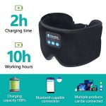 SYPVRY Blackout Sleep Eye Mask Bluetooth 3D Wireless Headphones, Women Men Adjustable Music Sleep Mask with Speakers, Black