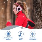 SYPVRY Bluetooth Earmuffs Winter Ear Warmer with Headphones, Warm Wireless Adjustable Music Ear Muffs, Pink