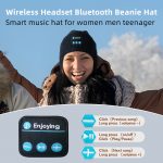 SYPVRY Bluetooth Beanie Hat Wireless Headphone, Men Women Winter Knit Hat with Ear Flaps Music Speaker Hat Outdoor Walking Cap