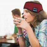 SYPVRY Sleep Headphones Bluetooth Headband, Warm Wireless Sports Headband with Thin Speaker, Side Sleepers Headphones Headband for Women Men, Red