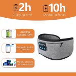 SYPVRY Blackout Eye Mask with Bluetooth Headphones, Wireless Music Eye Mask for Men Women Sleep Travel, Grey