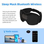 SYPVRY Cooling Sleep Eye Mask Bluetooth Wireless Sleep Headphones Bluetooth Eye Mask for Sleeping, Black