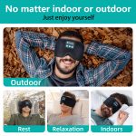 SYPVRY Blackout Sleep Eye Mask Bluetooth 3D Wireless Headphones, Women Men Adjustable Music Sleep Mask with Speakers, Black