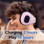 SYPVRY Bluetooth Earmuffs Winter Ear Warmer with Headphones, Warm Wireless Adjustable Music Ear Muffs, Pink