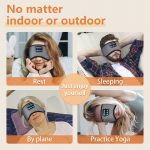 SYPVRY Blackout Eye Mask with Bluetooth Headphones, Wireless Music Eye Mask for Men Women Sleep Travel, Grey