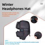 SYPVRY Bluetooth Winter Trapper Hat for Men Women Wireless Headphones Winter Bomber Snow Hat with Ear Flaps Windproof Face Cover, Black