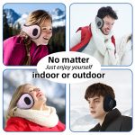 SYPVRY Bluetooth Earmuffs Winter Ear Warmer with Headphones, Warm Wireless Adjustable Music Ear Muffs, Pink