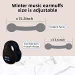 SYPVRY Wireless Adjustable Bluetooth Earmuffs Headphones Winter Ear Warmer with Microphones Women Men Warm Music Ear Muffs, Black