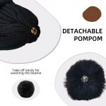 SYPVRY Beanie Hat Bluetooth Wireless Headphones, Bluetooth Knitted Beanie Faux Fur Hat Pom Detachable Ball Cap for Women Men Boys Girls