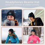 SYPVRY Bluetooth Beanie Hat Wireless Headphone, Men Women Winter Knit Hat with Ear Flaps Music Speaker Hat Outdoor Walking Cap