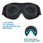 SYPVRY Luxury Sleep Eye Mask Adjustable 3D Eye Cover for Women Men Blackout Mask for Travel Airplane Office Home Use, Blue