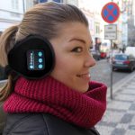 SYPVRY Wireless Adjustable Bluetooth Earmuffs Headphones Winter Ear Warmer with Microphones Women Men Warm Music Ear Muffs, Black