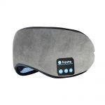 SYPVRY Cotton Sleep Eye Mask Bluetooth Headphones for Women Men, Blindfold Sleep Mask Music Eye Cover with Speakers, Airplane Travel Accessories,Grey