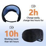 SYPVRY Cotton Sleep Eye Mask Bluetooth Headphones for Women Men, Blindfold Bluetooth Sleep Mask Music Eye Cover with Speakers, Airplane Travel Accessories, Black