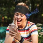 SYPVRY Bluetooth Headband Wireless Headphones Sports Headband with Speaker Microphones