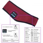 SYPVRY Sleep Headphones Bluetooth Headband, Warm Wireless Sports Headband with Thin Speaker, Side Sleepers Headphones Headband for Women Men, Red