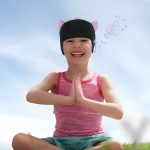 SYPVRY Kids Wireless Sleep Headphones Bluetooth Headband Breathable Headband for Study Sleep Sport Girls Boy Cute Cat Headband