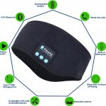 SYPVRY Sleep Headphones Bluetooth Headband, Warm Wireless Sports Headband with Thin Speaker, Side Sleepers Headphones Headband for Women Men, Black