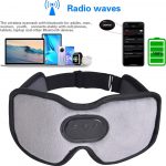 SYPVRY Sleep Mask with Bluetooth Headphones, Wireless Music Sleeping Headphones 3D Eye Mask for Sleeping Meditation, Grey