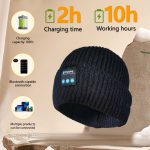 SYPVRY Bluetooth Beanie Hat with Wireless Headphone, Men Women Winter Knit Sports Cap with Speaker Outdoor Walking Music Hat