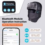 SYPVRY Bluetooth Winter Trapper Hat for Men Women Wireless Headphones Winter Bomber Snow Hat with Ear Flaps Windproof Face Cover, Black