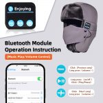 SYPVRY Bluetooth Winter Trapper Hat for Men Women Wireless Headphones Winter Bomber Snow Hat with Ear Flaps Windproof Face Cover, Grey