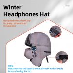 SYPVRY Bluetooth Winter Trapper Hat for Men Women Wireless Headphones Winter Bomber Snow Hat with Ear Flaps Windproof Face Cover, Grey