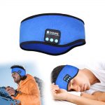 SYPVRY Sleep Headphones Bluetooth Headband, Warm Wireless Sports Headband with Thin Speaker, Side Sleepers Headphones Headband for Women Men, Blue