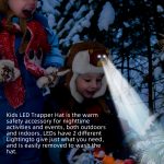 SYPVRY Kids Led Winter Trapper Hat with Light, Warm Winter Snow Hat with Ear Flaps Boys Girls Cute Ushanka Hat Christmas Gift, Brown