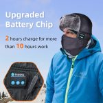 SYPVRY Bluetooth Winter Trapper Hat for Men Women Wireless Headphones Winter Bomber Snow Hat with Ear Flaps Windproof Face Cover, Black
