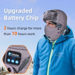 SYPVRY Bluetooth Winter Trapper Hat for Men Women Wireless Headphones Winter Bomber Snow Hat with Ear Flaps Windproof Face Cover, Grey