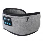 SYPVRY Blackout Eye Mask with Bluetooth Headphones, Wireless Music Eye Mask for Men Women Sleep Travel, Grey