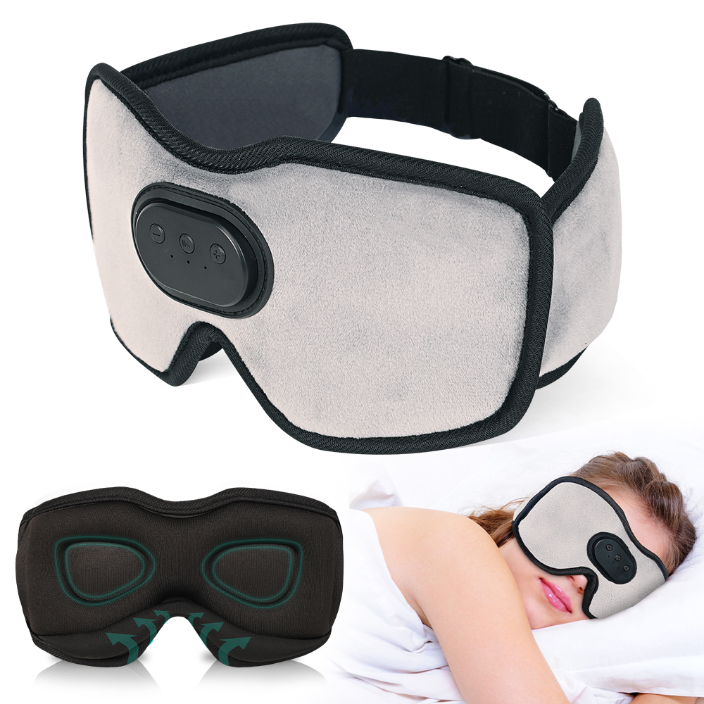 SYPVRY Sleep Mask with Bluetooth Headphones, Wireless Music Sleeping  Headphones 3D Eye Mask for Sleeping Meditation, Grey-SYPVRY