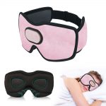 SYPVRY Sleep Mask with Bluetooth Headphones, Wireless Music Sleeping Headphones 3D Eye Mask for Sleeping Meditation, Pink