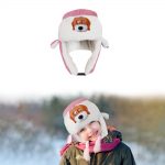 SYPVRY Kids Led Winter Trapper Hat with Light, Warm Winter Snow Hat with Ear Flaps Boys Girls Cute Ushanka Hat Christmas Gift, Pink