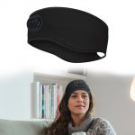 SYPVRY Bluetooth Headband Wireless Headphones, Breathable Sports Headband with Speaker Microphones, Black