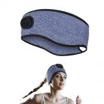 SYPVRY Bluetooth Headband Wireless Headphones, Breathable Sports Headband with Speaker Microphones, Blue